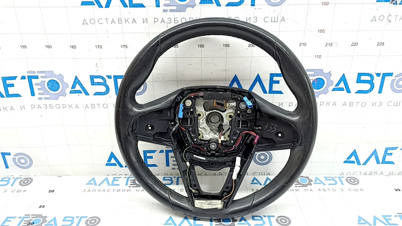 Рулевое колесо для BMW X5 G05 2019–2026, вид спереди с чёрной кожей и подогревом.