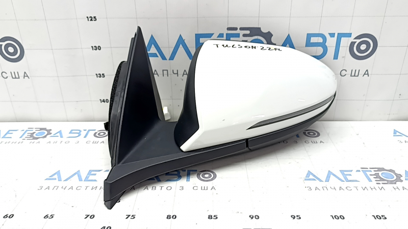 Зеркало боковое левое в сборе Hyundai Tucson 22-24 8 пинов, поворотник, подогрев, BSM, белое
