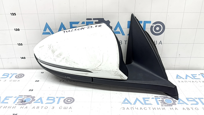 Зеркало боковое правое в сборе Hyundai Tucson 22-26 8 пинов, поворотник, подогрев, BSM, белое
