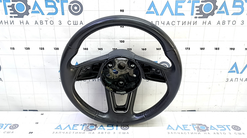 Руль голый Audi A4 B9 17-19 кожа, черный, без кнопок и лепестков, с накладкой, царапины