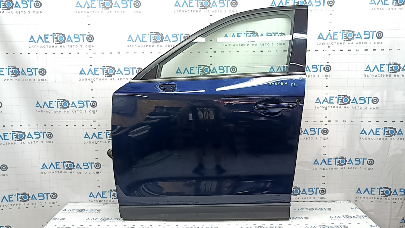 Дверь в сборе передняя левая Mazda CX-5 17-25 keyless, триплекс, синий 42M, тычка, царапины на накладке