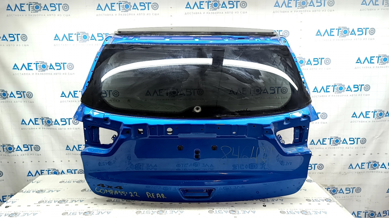Дверь багажника голая со стеклом Jeep Compass 17-26 синий PBJ, царапины