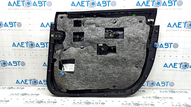 Обшивка дверей картка передня ліва Mercedes W167 GLE 350 450 20-26 чорна шкіра, з підсвічуванням неробочої, підлокітник шкіра чорна, вставка під сіре дерево, Burmester, з ручкою, контакт з водою, цар