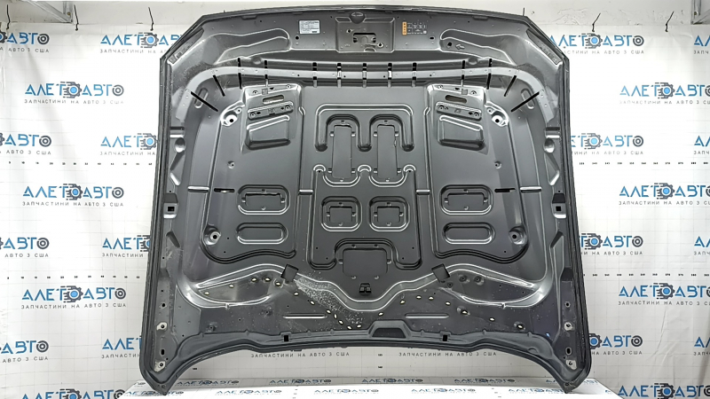 Капот голый Ford Mustang mk6 18-23 рест под воздуховоды, алюминий, с уплотнителями, графит M7, тычки