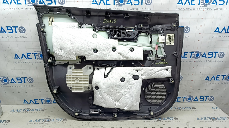 Обшивка дверей картка передня права Toyota Venza 21-22 XLE, Limited шкіра чорна з сірим рядком, під пам'ять сидіння, темно-сіра накладка, з ручкою, подряпини, потертости