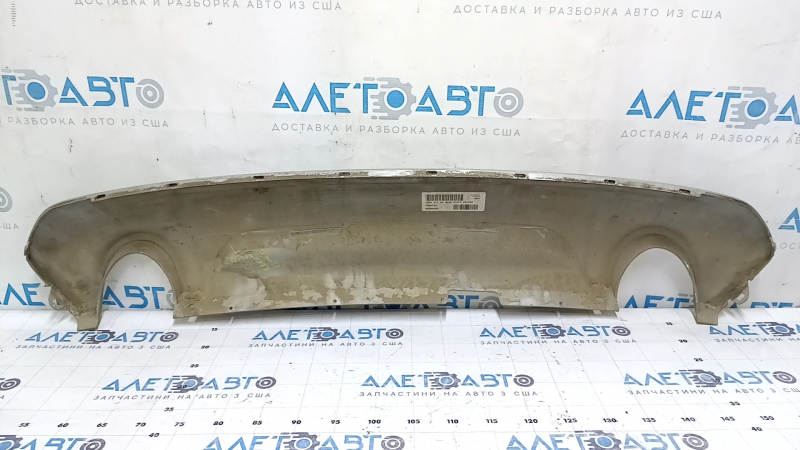 Накладка заднего бампера нижняя Ford Escape MK3 13-19 2 трубы, серая структура, царапины