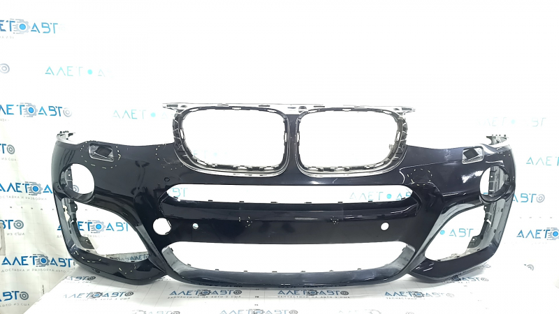 Бампер передний голый BMW X3 F25 15-17 M-Sport, черный 416, царапины, потерт, надломаны крепления
