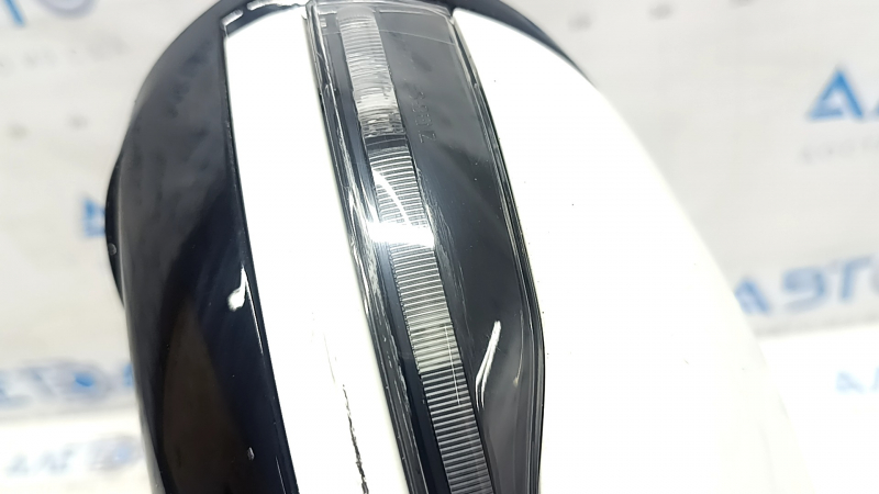 Дзеркало бічне праве у зборі Mercedes W213 E 17-23 8+8+2 пінів, поворотник, підігрів, підсвічування, BSM, біле, тріщини в поворотнику