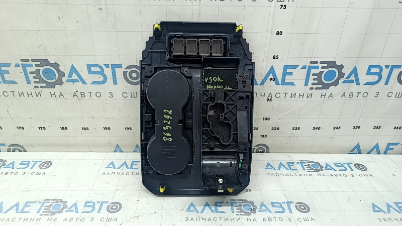 Накладка центральной консоли с подстаканниками Toyota Camry v50 12-14 usa под серое дерево, без заглушки, царапины, потертости