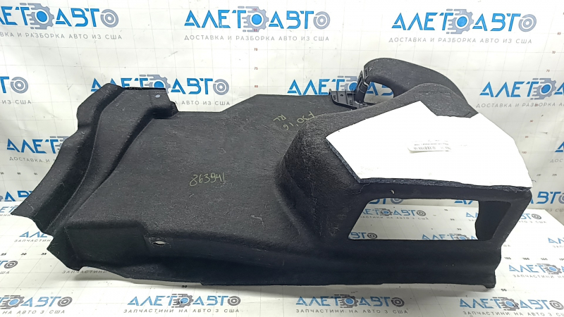 Обшивка арки левая BMW 3 F30 12-18 без сетки, без полки, черная, царапины на пластике