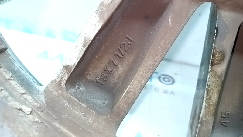 Диск колесный R19 x 7.5J ET45 Mazda 6 18-21 графит, бордюрка