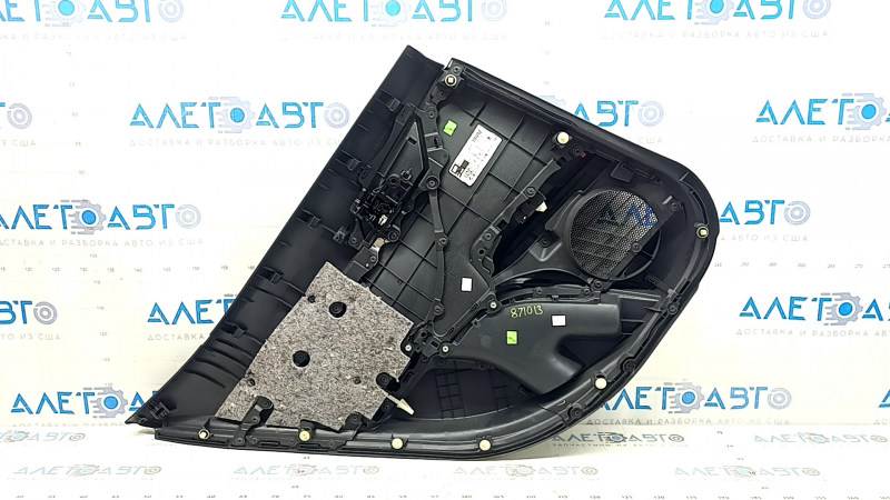 Обшивка дверей картка ззаду права Toyota Camry v70 18-23 чорна з чорною вставкою пластик, підлокітник гума, з ручкою, з кнопкою управління склопідйомником, корозія