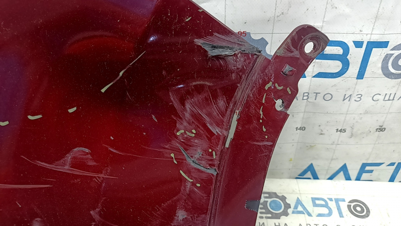 Бампер задний голый правый клык Jeep Cherokee KL 19-23 красный, царапины, замят, потертость, треснут, сломано крепление