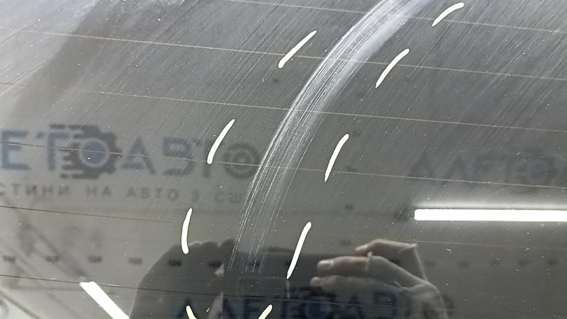 Дверь багажника голая со стеклом Volvo XC90 16-22 тонировка, черный 717, царапины на стекле