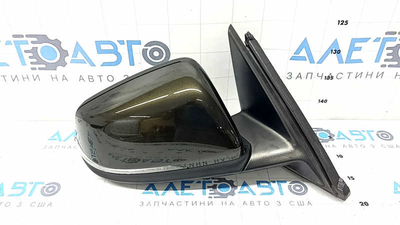 Зеркало боковое правое в сборе BMW X1 F48 16-22 коричневое, 5 пинов, поворотник, подогрев, потерто