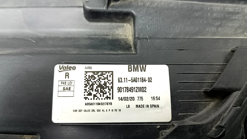 Фара передняя правая в сборе BMW X1 F48 20-22 LED адаптив, под полировку