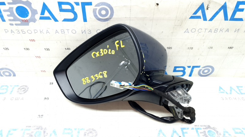 Зеркало боковое левое в сборе Mazda CX-30 20-25 6+4 пина, BSM, подогрев, память, поворотник, графит, царапины