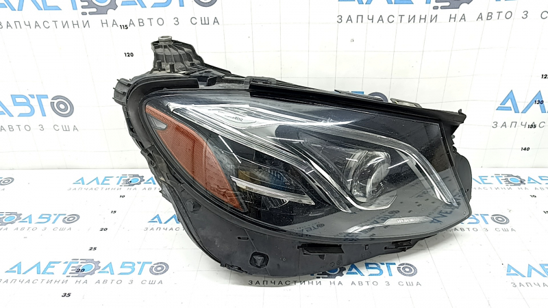 Фара передняя правая в сборе Mercedes W213 E 17-19 Multibeam LED, blue accents, под полировку, сломано крепление, микротрещины в стекле