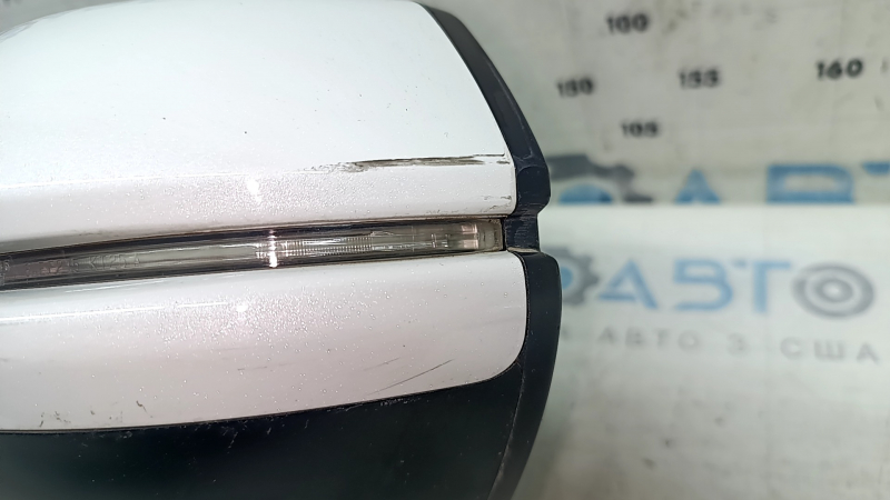 Зеркало боковое левое в сборе Honda CRV 17-22 9 пинов, поворотник, BSM, подогрев, белое, царапины