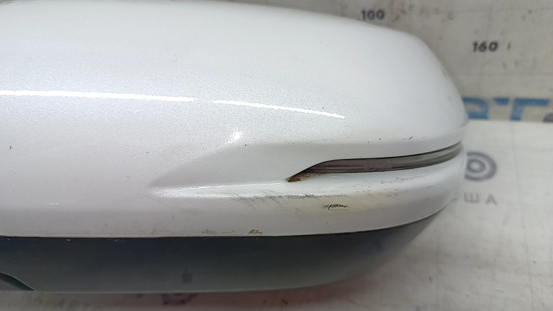 Зеркало боковое левое в сборе Honda CRV 17-22 9 пинов, поворотник, BSM, подогрев, белое, царапины