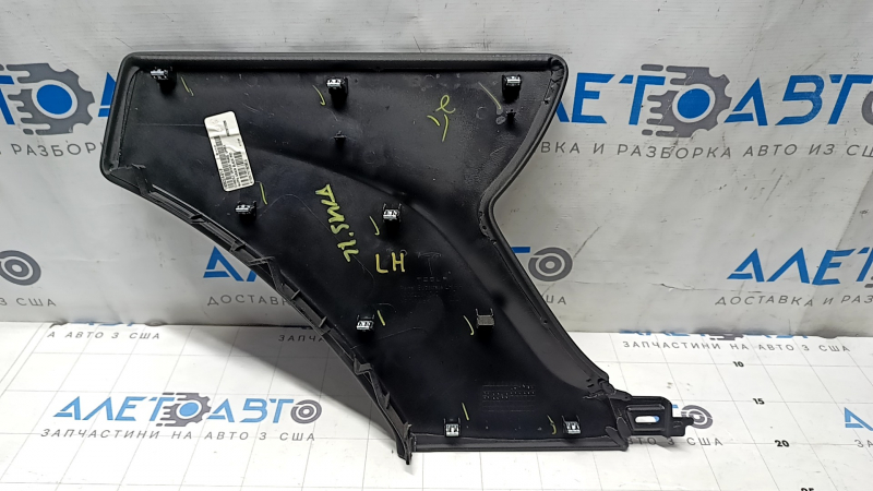 Накладка центральной консоли боковая левая задняя Tesla Model S 12-15 кожа черная, серая строчка