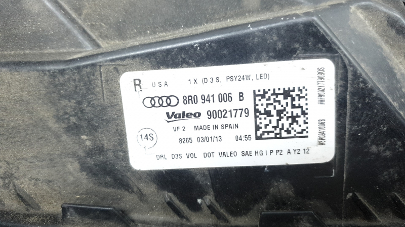 Фара передняя правая в сборе Audi Q5 8R 13-17 рест, ксенон, песок, паутинка, под полировку, царапинки
