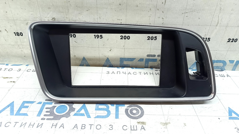 Накладка торпеды обрамление монитора Audi Q5 8R 13-14 черный мат с хром