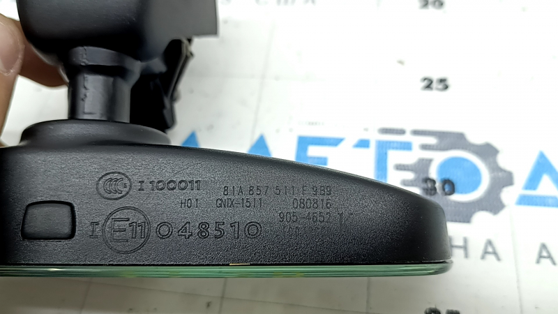 Маркировка на задней стороне зеркала для Audi A3 2015-2020.