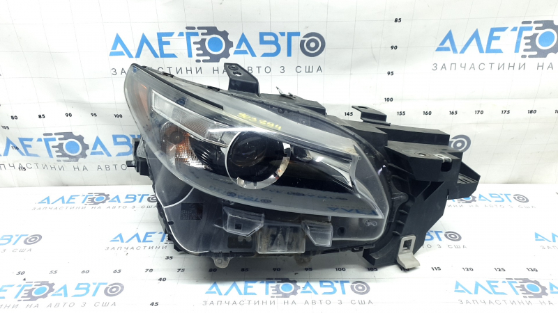 Фара передняя правая Mazda CX-9 16-23 LED без Adaptive, надлом крепления, песок, царапины, сколы