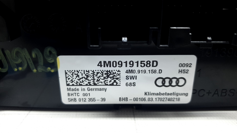 Маркировка на климат-контроле Audi Q7 2016, оригинал 4M0919158D