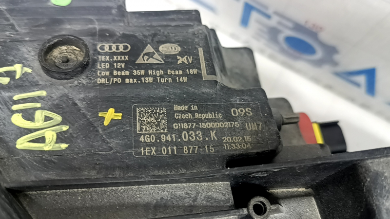Фара передняя левая в сборе Audi A6 C7 16-18 рест LED, сломано крепление
