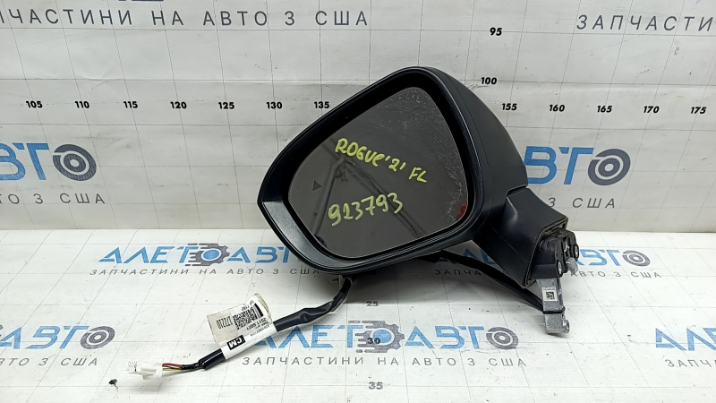Зеркало боковое левое в сборе Nissan Rogue 21-25 BSM, S, 5 пинов, структура, BSM