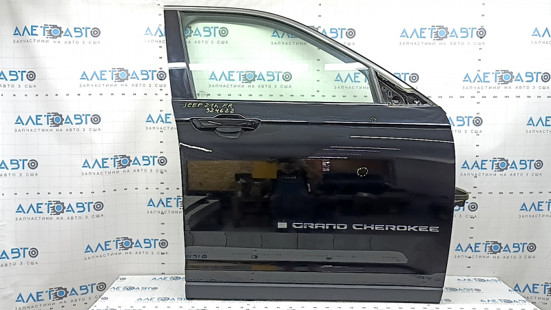 Дверь в сборе передняя правая Jeep Grand Cherokee WL 21-26 PHEV, триплекс, черный PXJ, тычки