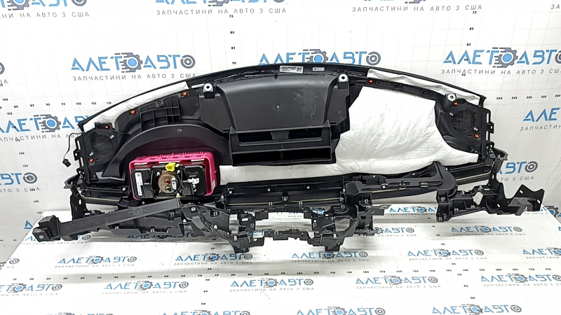 Торпедо передняя панель с AIRBAG Jeep Grand Cherokee WL 21-26 PHEV, черная, серая строчка, с накладкой и каркасом