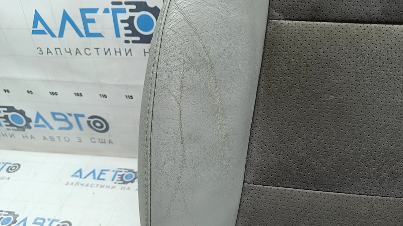 Обшивка подушки пассажирского сиденья Toyota Camry v50 12-14 usa, XLE, кожа серая, вставка алькантара темно-серая, с подогревом, под химчистку, потрескана кожа