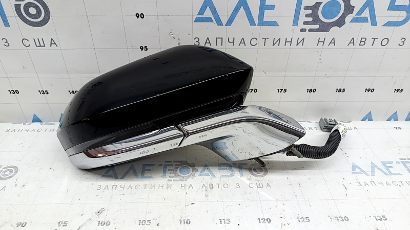 Зеркало боковое правое в сборе Lincoln MKZ 17-18 14 пинов, поворотник, подогрев, проекция, автоскладывание, черное, хром, царапины, песок, скол на поворотнике, тычка на хроме
