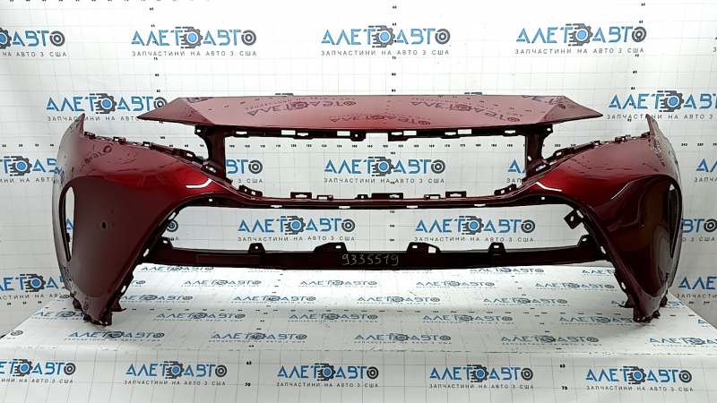 Бампер передний голый Toyota Venza 21-24 под парктроники Limited, XLE, красный, надломан, отсутствует фрагмент, царапины