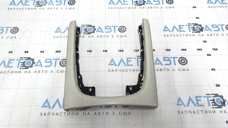 Накладка центральной консоли BMW 7 G11 G12 16-22 кожа серая, потерта, под химчистку, сломано крепление