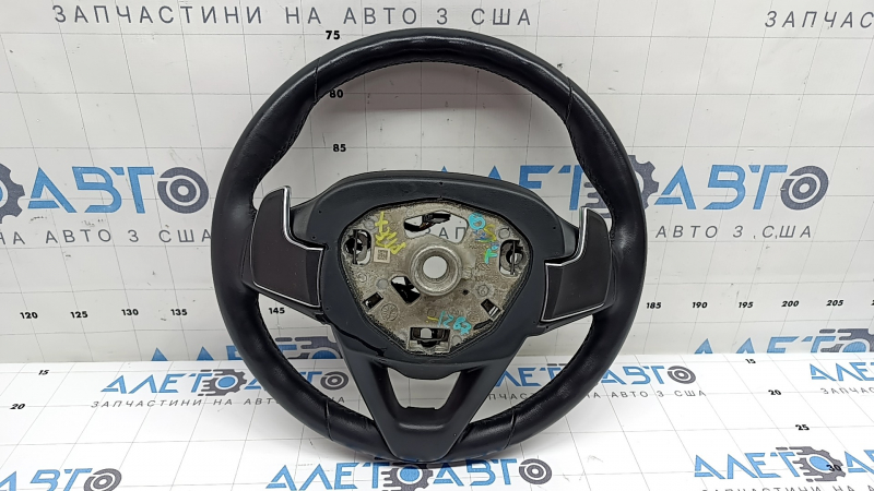 Руль голый BMW X3 G01 18-24 кожа, черный, с подогревом, с накладкой, с кнопкой подогрева и лепестками, царапины
