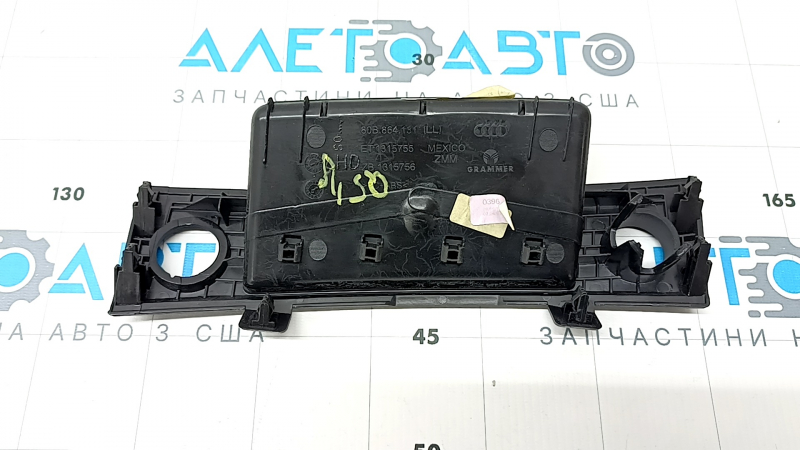 Накладка центральной консоли передняя под кнопку start/stop Audi Q5 80A 18-25 черная, без USB