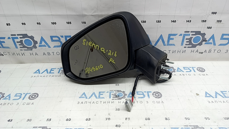 Зеркало боковое левое в сборе Toyota Sienna 21-24 6 пинов, подогрев, BSM, графит