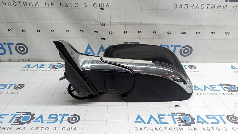 Зеркало боковое левое в сборе Jeep Compass 17-22 5+4 пинов, BSM, подогрев, поворотник, с хром молдингом, черное