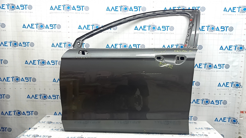 Дверь голая передняя левая Ford Fusion mk5 13-20 hybrid, графит J7, вмятины, тычка