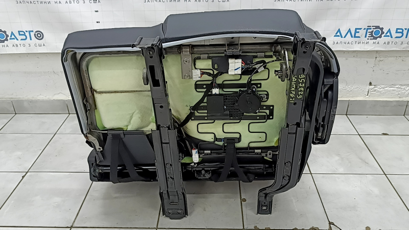 Задний ряд сидений 2 ряд левое Hyundai Santa FE 21-23 кожа черная, с подогревом, электроскладывание, примято, под чистку, царапины