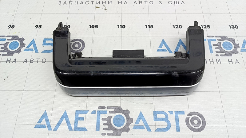Молдинг центральной консоли задний Land Rover Range Rover Velar 18-23 2 части, хром с черным глянцем, треснуто крепление