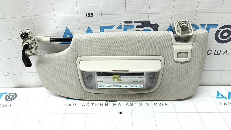 Козирок лівий Ford Edge 15-24 сірий, з підсвічуванням, Home link, з гачком, під чищення