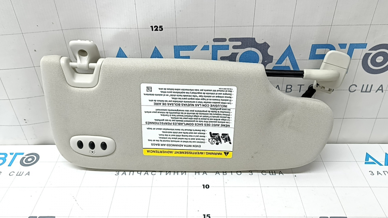 Козирок лівий Ford Edge 15-24 сірий, з підсвічуванням, Home link, з гачком, під чищення