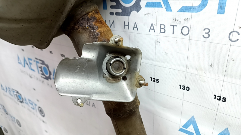 Выпускная трасса средняя часть с бочками Audi A6 C7 16-18 2.0T AWD с заслонкой, ржавая, примята