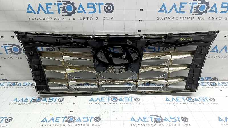 Решетка радиатора grill в сборе Hyundai Tucson 22-26 под камеру, черная