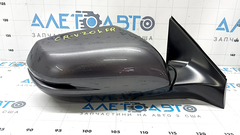 Зеркало боковое правое в сборе Honda CRV 17-22 9 пинов, поворотник, BSM, подогрев, графит, царапины